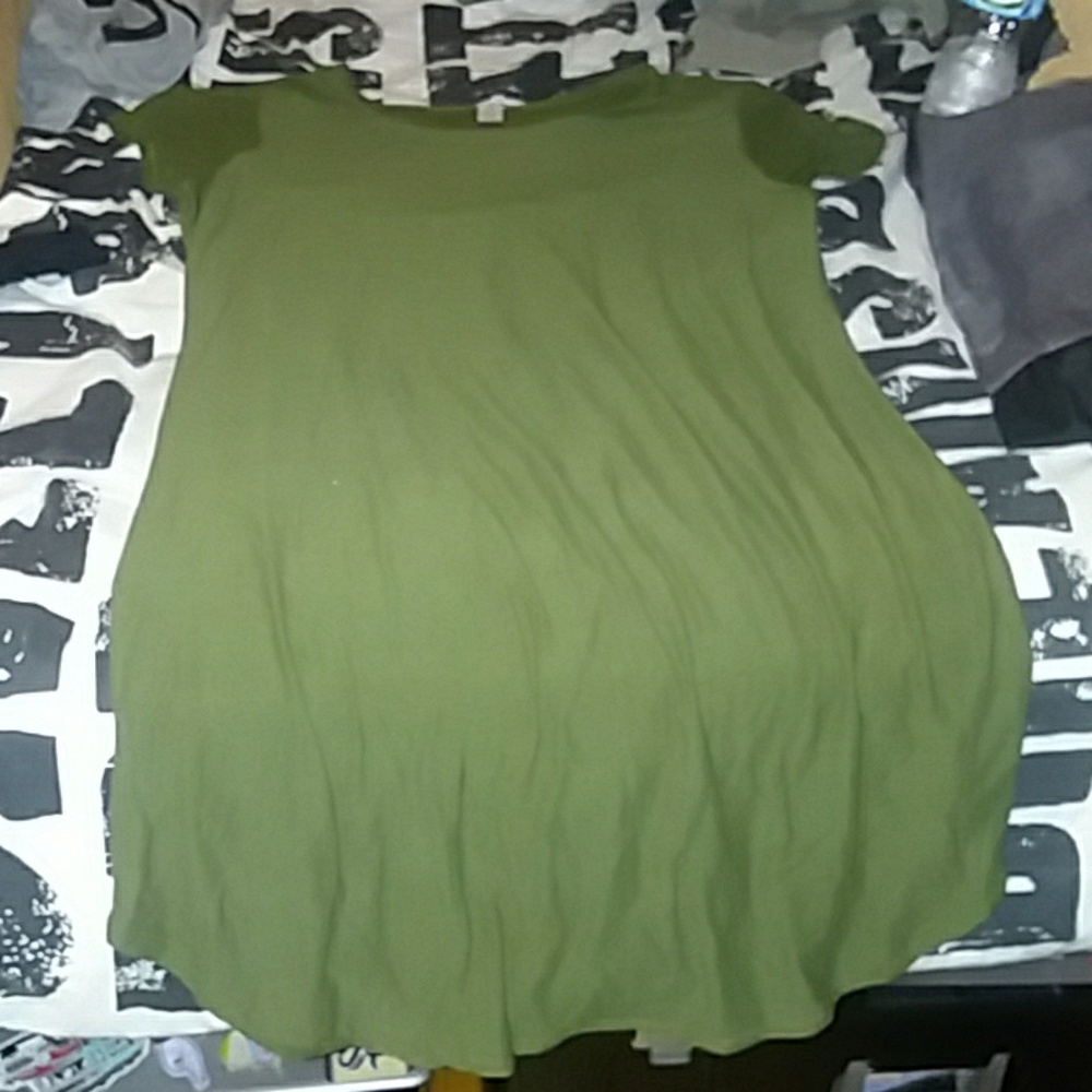 No Boundaries Green Shirt Dress